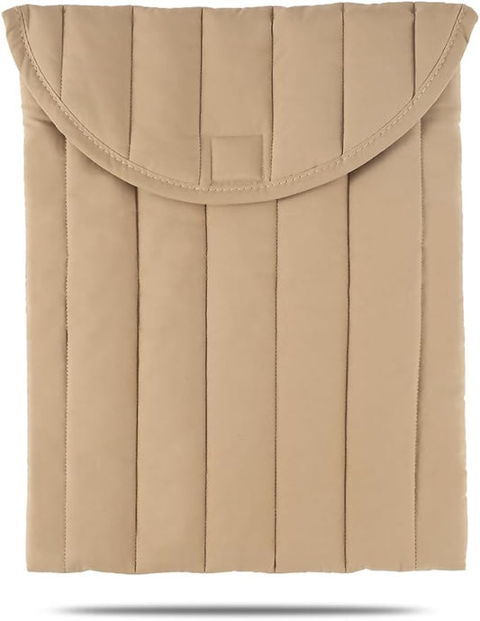 Puffy Laptop Sleeve 11-12 Inch Beige, Protective Carrying Case for Men and Women, Cute Case Bag Compatible with 11 and 12 Inch Laptops, 10.9" Ipad 10, 10.2" Ipad 7 8 9 in Cover