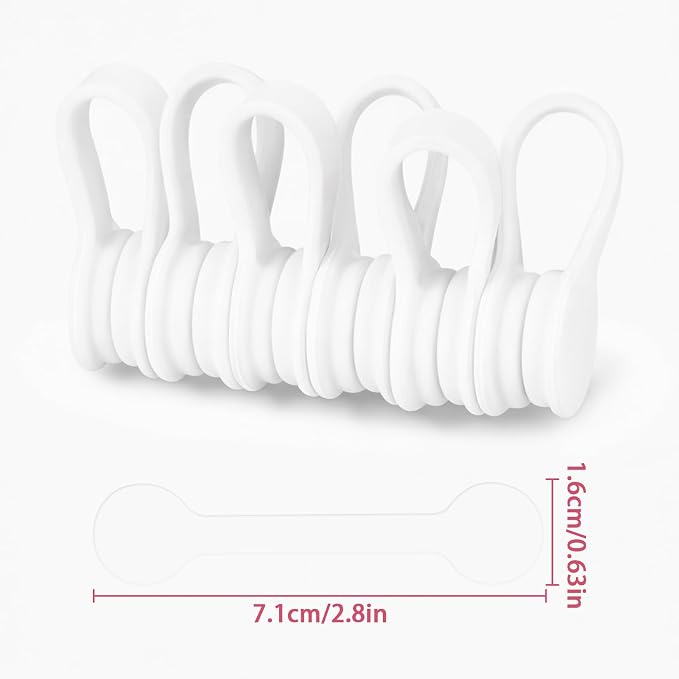 Viaky Magnetic Cable Ties 6-Pack,Silicone Cord Ties Cable Straps,White | Magnetic Twist Ties,Cord Clips for Charging Cords,USB Cable,Keychain,Magnetic Cable Clips for Home,Office,Kitchen,Travel