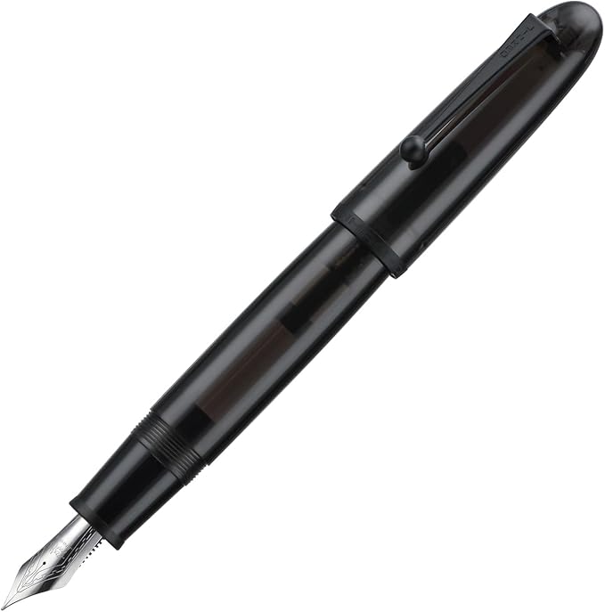Jinhao 9019 DaDao Series Fountain Pen, Size 8 Medium Nib with Large Ink Converter, Transparent Black Acrylic Design Smooth Writing Pen