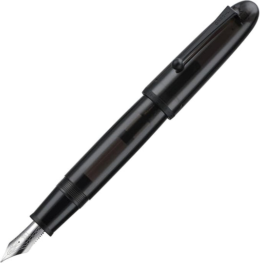 Jinhao 9019 Fountain Pen Dadao Series Transparent Matte Black Acrylic Silver Trim #8 Medium Nib with Large Converter