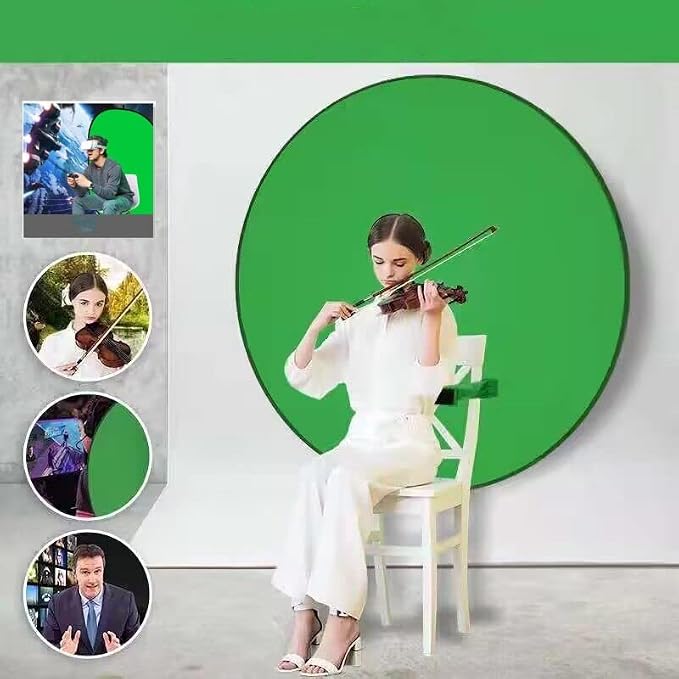 Portable Green Screen Chair 29.5in – Double Sided Foldable Greenscreen Backdrop, Chroma Key for Streaming Games, Zoom Calls & Photography