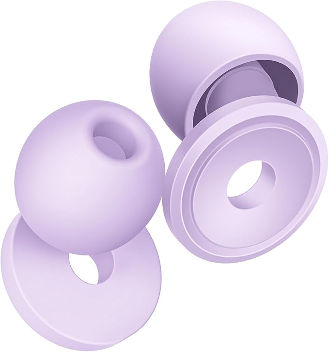 Ear Plugs for Sleeping, Reusable Silicone Ear Plugs for Sleeping Noise Cancelling, 30-35dB Noise Reduction Earplugs for Noise Sensitivity, Sleep, Snore, Travel, Focus