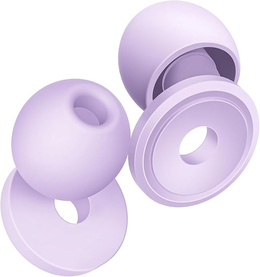 Ear Plugs for Sleeping, Reusable Silicone Ear Plugs for Sleeping Noise Cancelling, 30-35dB Noise Reduction Earplugs for Noise Sensitivity, Sleep, Snore, Travel, Focus
