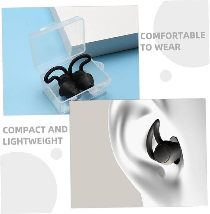2pcs Noise Cancelling Silicone and Work Musician Soft Soundproof Protection for Noise Reduction Portable Black for Rest and Focus
