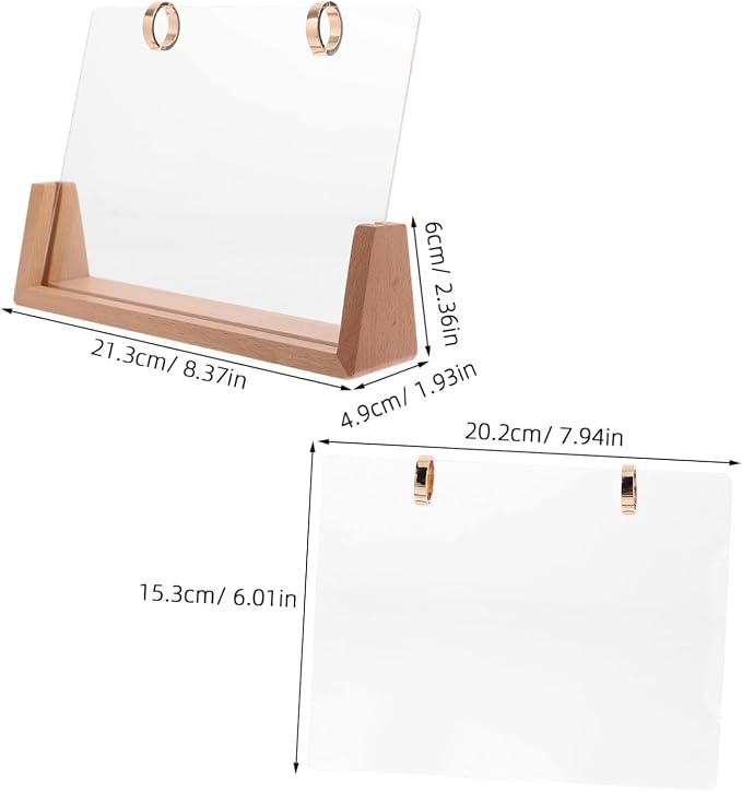 Veemoon 1 Set Sturdy Desk Calendar Holder Base with Acrylic Ring Versatile Flip Calendar Display for Office Home Decor Quick Setup for Photos Notes