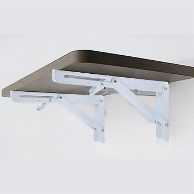 Folding Shelf Brackets Max. Load 220 lb, Heavy Duty DIY Wall Mounted Shelf Bracket Space Saving for Table Work Bench (18 INCH-2PCS)