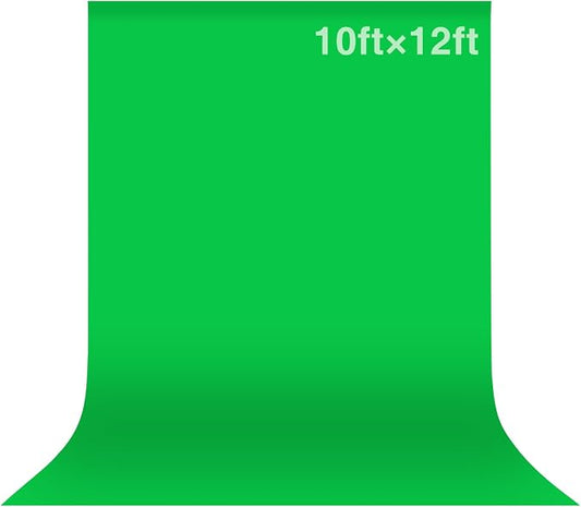Green Screen Backdrop, 10x12ft (WxH) Photography Chromakey Greenscreen Background Sheet, Polyester Collapsible Green Backdrop Curtain for Streaming, Meeting, Photoshoot, Video Recording