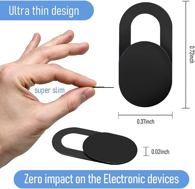 Webcam Cover Slide [8 Packs], 0.023-inch Ultra-Thin Plastic Webcam case, Suitable for MacBook Pro, iMac, Laptop, PC, iPad Pro, iPhone.