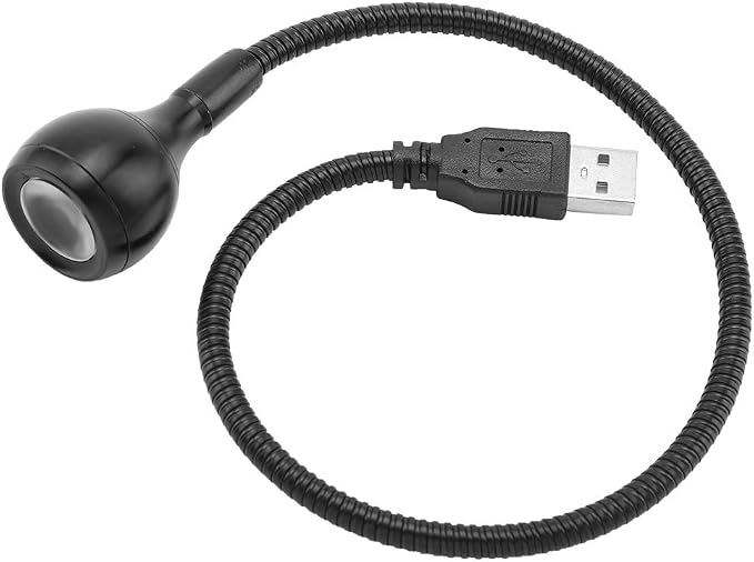 USB LED Desk Lamp Flexible Neck Portable Light for Home Office Study Silver Warm White 1W (Warm Light)