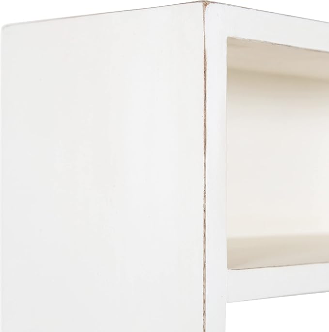 Kate and Laurel Georgie Rustic Wood Floating Desk; 26 x 6 x 30; White; Transitional Computer Desk for Home Office with Folding Design
