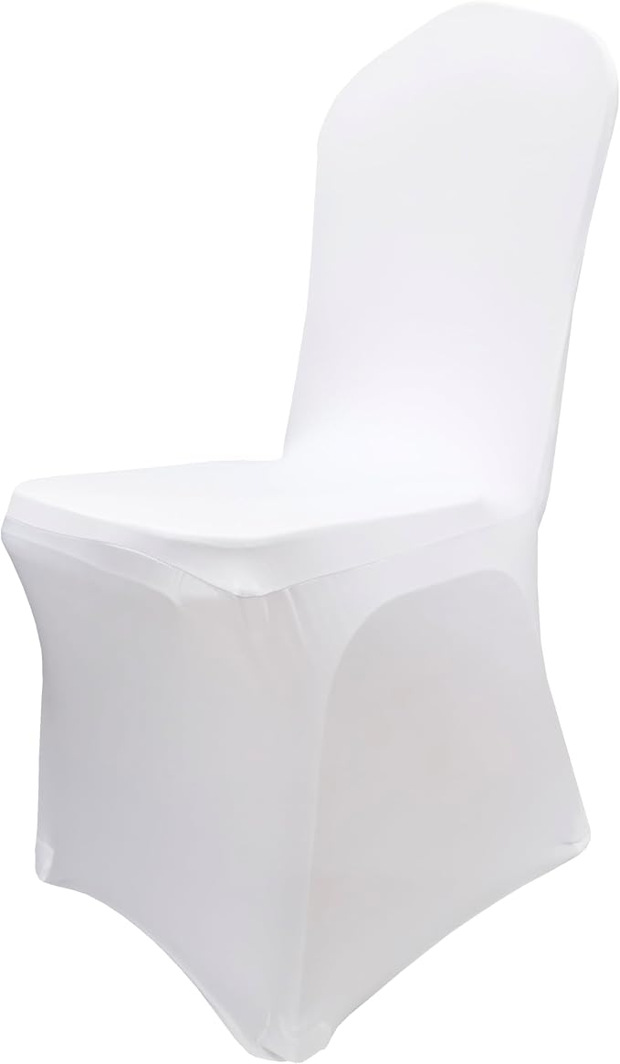 Stretch Spandex Dining Chair Cover Covers Slicovers for Wedding Banquet Dining Room (White)