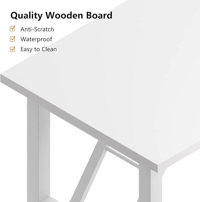 Need Home Office Desk - 62 Inches Large Computer Desk Sturdy Black Table Foldable Desk Gaming Computer Table No Assembly Required AC5DW(157.5 * 60)