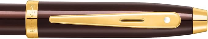 Sheaffer Gift 100 9370 Ballpoint Pen Glossy Coffee Brown with PVD Gold Tone Trim | Coffee Brown Ball Pen | Premium Pen Gift Set