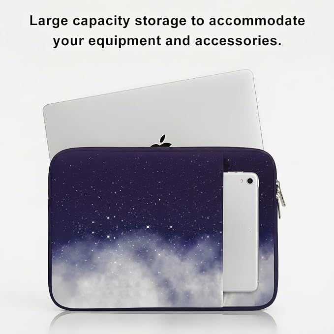 Laptop Sleeve Case for MacBook Neo/Air/Pro 13 inches A18/M5/M4/M3/M2/M1 Chip 2026-2020 A3404 A3449 A3240 A3113 A2681 with 2 Pockets Tablet Bag Accessories (Set - Night Star)
