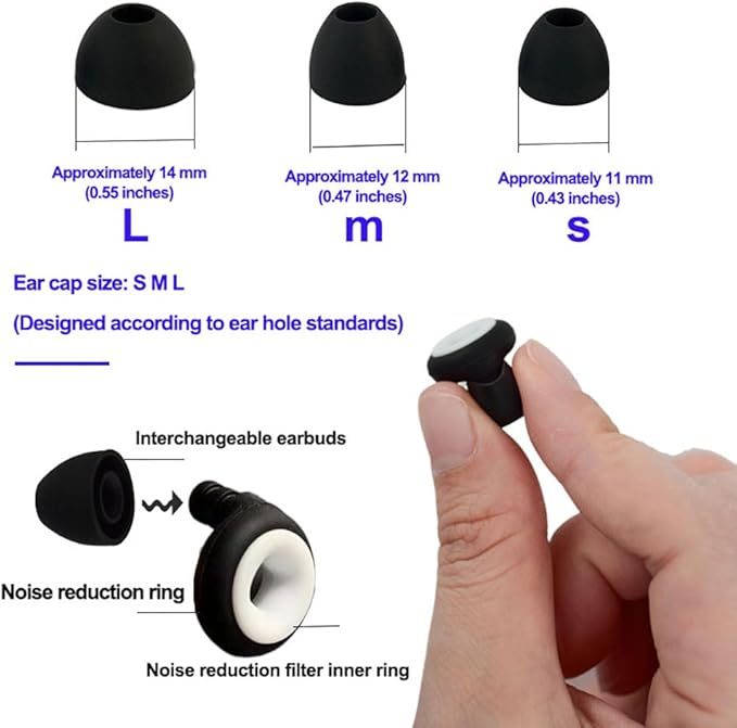 1 Box Sleeping Noise Canceling Earplugs, Protection for Focus, Travel, Concerts, Sports & Noise Sensitivity Reusable Noise reducing Soft Silicone earplugs(Black and White, 1 Count (Pack of 1))