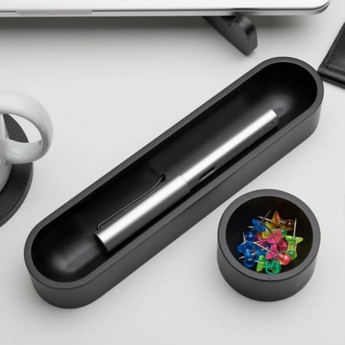Desktop Organizer Set, Modern Black Plastic Storage Trays, Minimalist Office Pen Holder and Small Item Organizer for Desk, Countertop