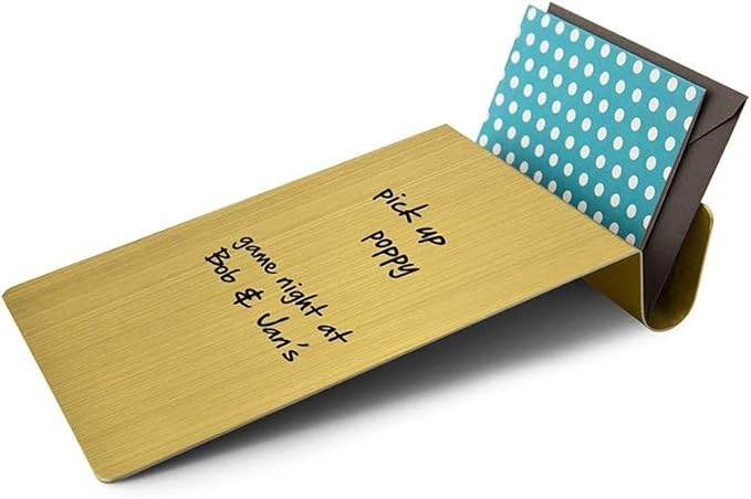 Three by Three Seattle 5.5 x 9 Inch to.do Dry Erase Board with Marker for Memos, Lists, and More in Office, Home, Classroom, and Event Spaces (2 Pack, Golden)