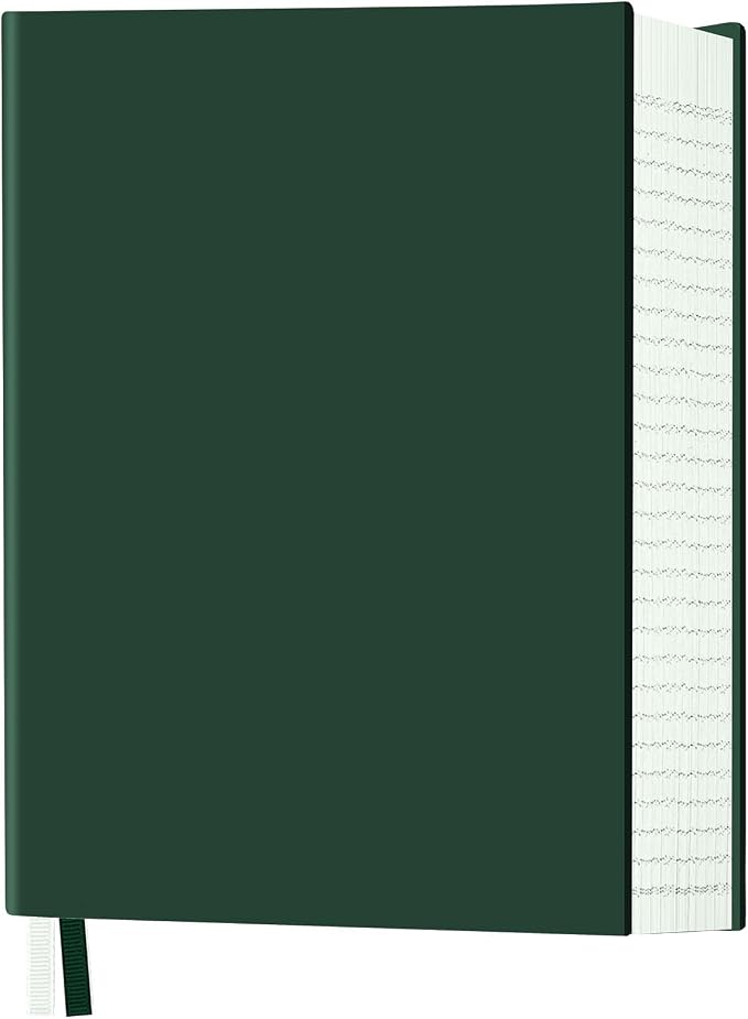 Notebook Journal, Dotted Journal, 8.5" x 11", 400 Pages Dot Grid Notebook, No Bleed Thick Paper, Leather Journal for Bullet Journaling, Work, School, Notes, 125pcs Sticky Tabs, Inner Pocket, Green