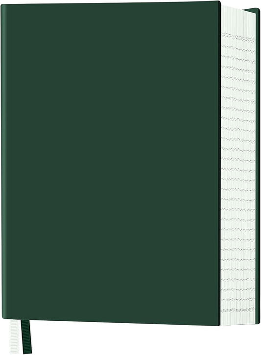 Notebook Journal, Dotted Journal, 8.5" x 11", 400 Pages Dot Grid Notebook, No Bleed Thick Paper, Leather Journal for Bullet Journaling, Work, School, Notes, 125pcs Sticky Tabs, Inner Pocket, Green
