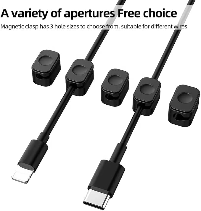 Magnetic Cable Organizer (Minimalist) | Premium Silicone Desktop Cord Management Set | Versatile Magnetic Clips for Home, Office & Workspace | Strong Adhesion, Tidy Desk Solution (Blue)