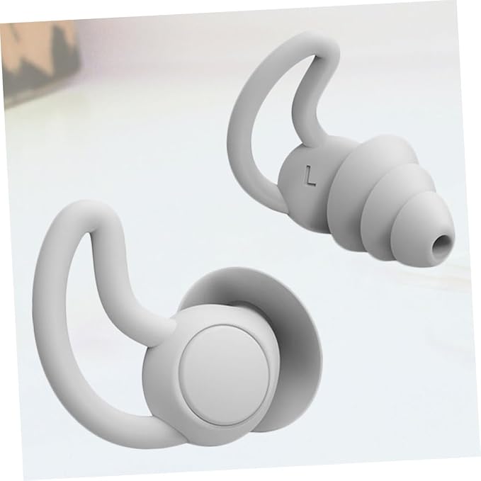 Noise Reduction and Studying Soft Reusable Silicone for Adults Women Men Lightweight Noise-Blocking Ear Protectors for Work and Travel Grey
