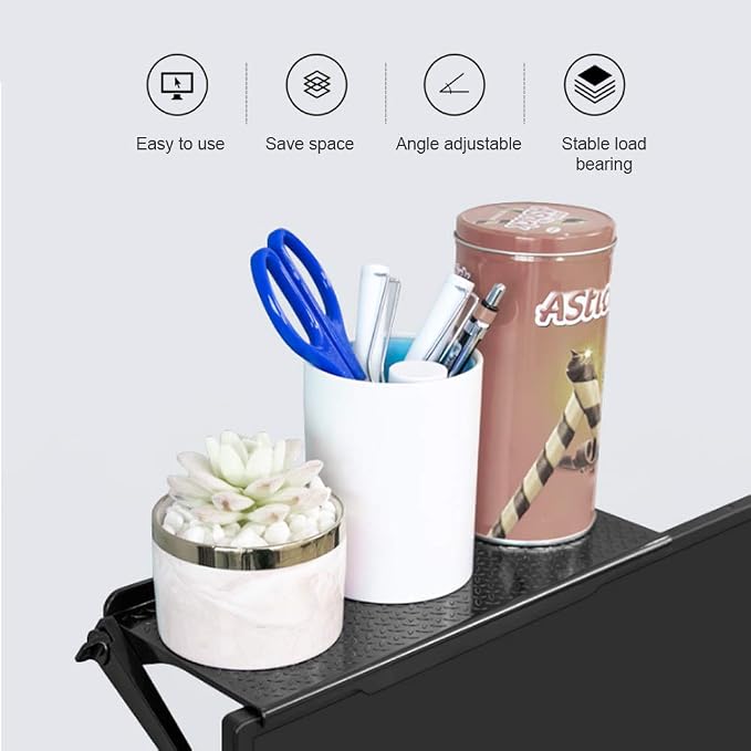 Park TV Top Shelf Apple TV Mount Monitor Stand Router Shelf Adjustable for Media Box, Game Console, Router, Camera Frames Remote 11.8 X 4.7 Inch