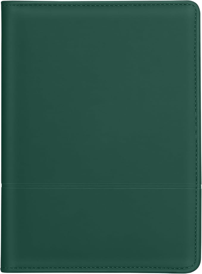 Padfolio/Portfolio Binder, Mini Padfolio Portfolio Binder 5 x 8 Legal Writing Pad, A5 Document Organizer Folder for Men Women, Dark Green.