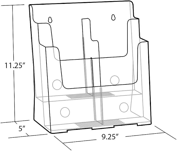Azar Displays 252381 Two-Tier Four-Pocket Trifold Brochure Holder