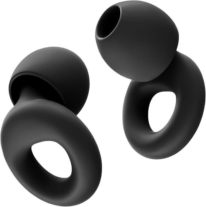 Noise Canceling Earplugs for Sleep and Concentration– New Flexible Earplugs for Better Attenuation – 2 Pair Reusable –Deal for Side Sleepers &Noise Sensitive Person – 27dB Noise Cancellation–Black