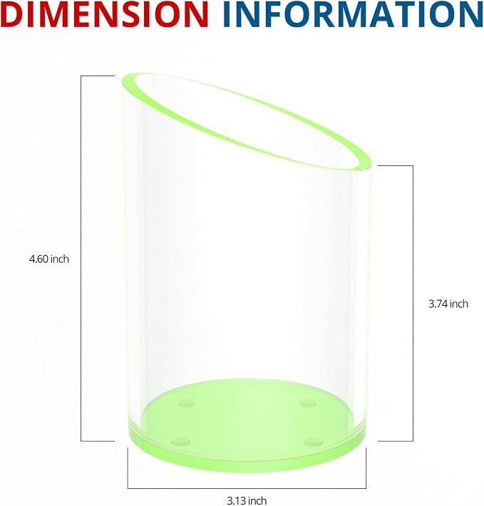KOTEMON Pen Holder for Desk Organizer, Acrylic Makeup Brush Organizer Sanitizer Holder Pen and Pencil Holder for Office, Home, School, Neon Green