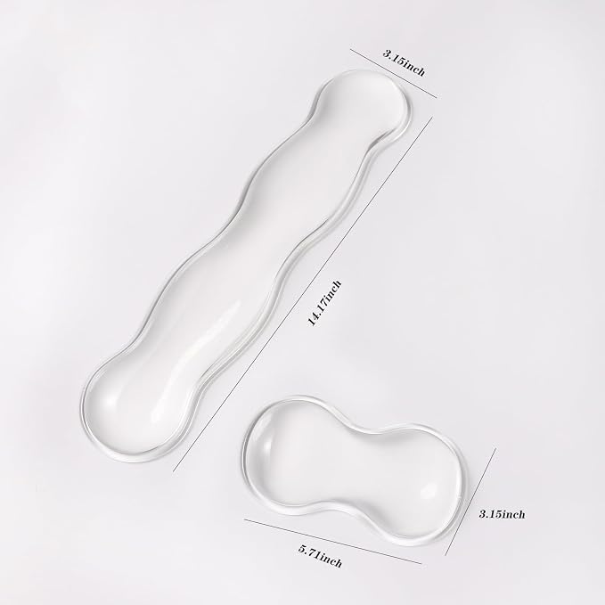 Sumgsn Silicone Gel Keyboard & Mouse Wrist Rest Set, White Cool Soft Ergonomic Wrist Rest, Relax Your Wrist, for Laptop Computer Office & Home