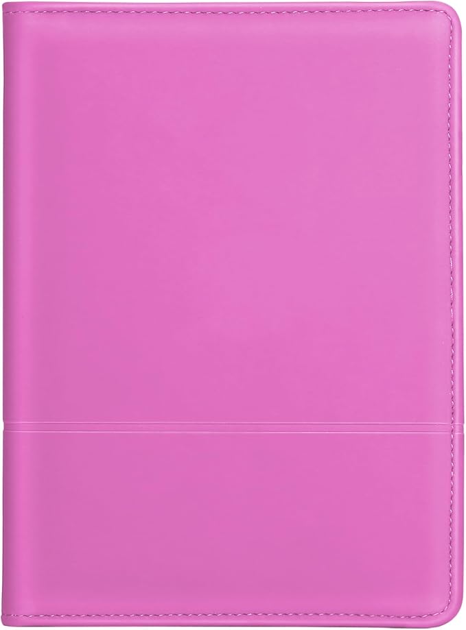 Padfolio/Portfolio Binder, Mini Padfolio Portfolio Binder 5 x 8 Legal Writing Pad, A5 Document Organizer Folder for Men Women, Rose Red