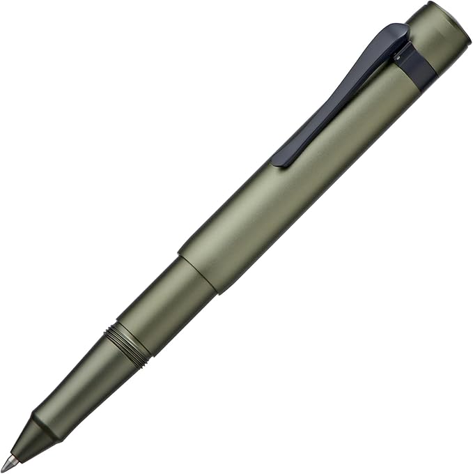 HONG DIAN M2 Black Forest Mini Rollerball Pen, Fine Point 0.5mm, Sleek Aluminium Pocket Pen with Black Ink Refill, Ideal for Travel & Signature (Army Green)