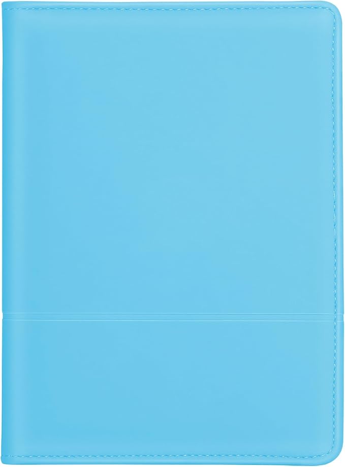 Padfolio/Portfolio Binder, Mini Padfolio Portfolio Binder 5 x 8 Legal Writing Pad, A5 Document Organizer Folder for Men Women, Light Blue