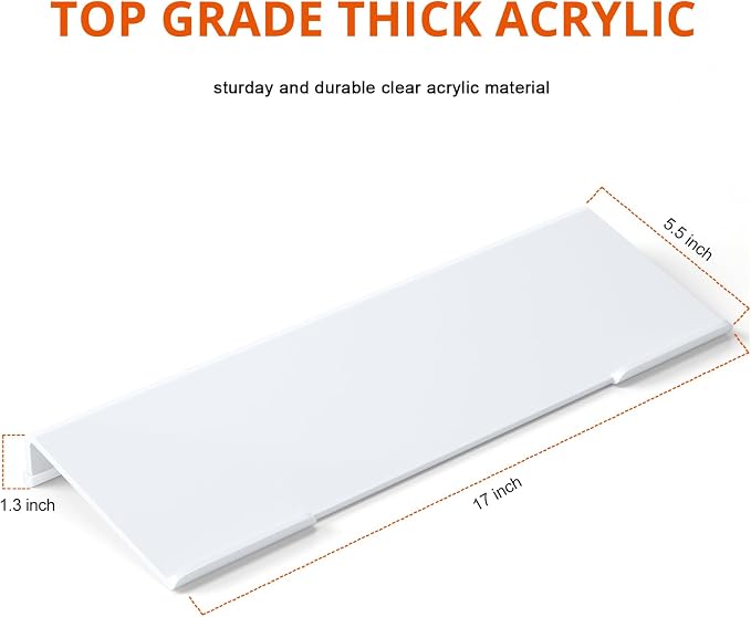 Richboom Acrylic Tilted Computer Keyboard Holder for Easy Ergonomic Typing, Keyboard Stand for Office Desk, Home, School, White