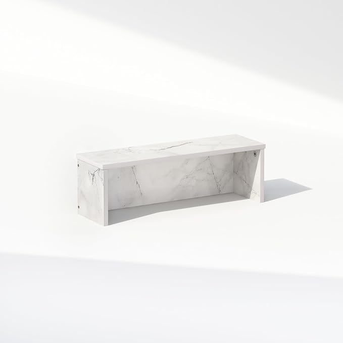Furinno Classic Desk Organizers and Accessories, 18-Inch Desk Organizer, Desktop Organizer, for Office Supplier, Marble White