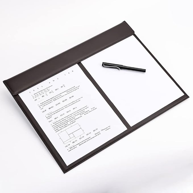KINGFOM 18''x14'' Large Rectangle A3 Desk Writing & Drawing Desk Pad &Board Table Protector Mat with Paper Clip on Top Brown