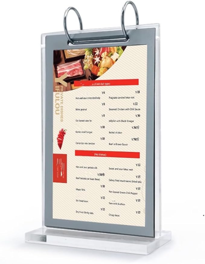 A4 Acrylic Sign Holder Vertical Table Card Flip Display 6 Pages-12 Sides,T Double Sided Flyer Frame with Base,Card Display for Picture Paper Card Store Menu Retail Show Fair (8.25x11.75 inch)
