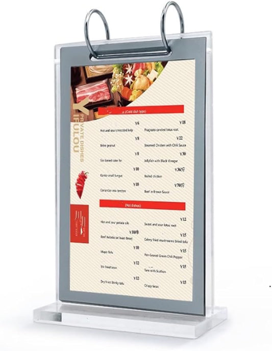 A4 Acrylic Sign Holder Vertical Table Card Flip Display 6 Pages-12 Sides,T Double Sided Flyer Frame with Base,Card Display for Picture Paper Card Store Menu Retail Show Fair (8.25x11.75 inch)