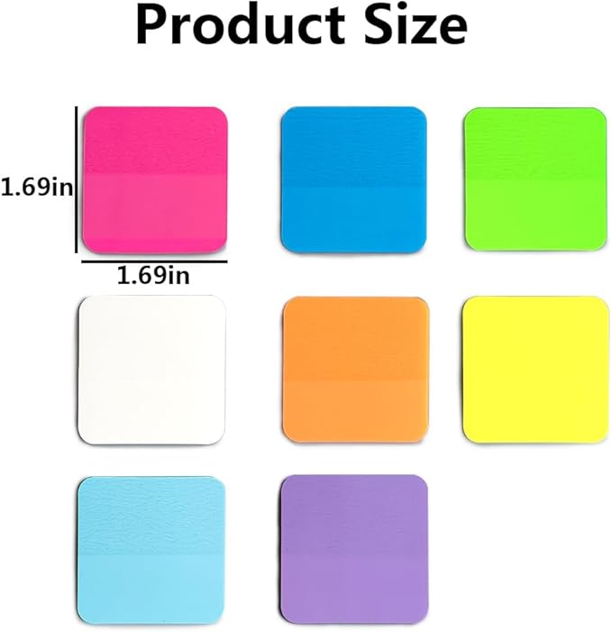 160 Sheets Transparent Sticky Notes - Colored, Clear, Waterproof Notepad - Adhesive Memo Pads for Annotating Books & School Supplies