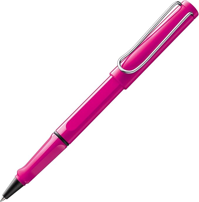 Lamy safari pink - Rollerball Pen with ergonomic grip & line width M - for pleasant long writing - made of robust ASA plastic - including rollerball refill M 63 in black