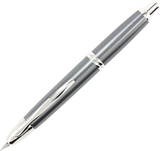 PILOT Vanishing Point Collection Refillable & Retractable Fountain Pen, Gun Metal Gray Barrel with Rhodium Accents, Blue Ink, Fine Nib (60433)