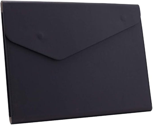 Enyuwlcm PU Leather A4 File Folder Document Holder Waterproof Portfolio Envelope Folder Case with Invisible Magnetic Closure Black