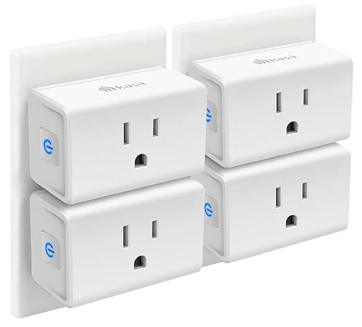 Kasa Smart Plug Mini 15A, Smart Home Wi-Fi Outlet Works with Alexa, Google Home, No Hub Required, UL Certified, 2.4G WiFi Only, 4-Pack(EP10P4) , White