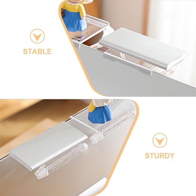 Gadpiparty 2pcs Tv Top Shelf Rack Adjustable Floating Monitor Screen Storage Bracket Router Support for Home Office Cable Box Organizer