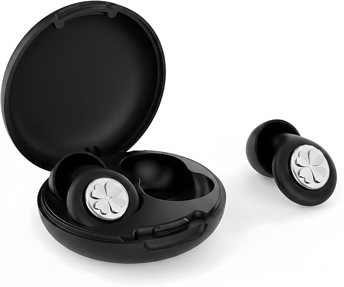 45dB Ear Plugs for Sleeping, Soft Silicone for Side Sleepers, 4 Sizes | Reusable soft silicone with XS/S/M/L sizes for side sleepers, concerts, flights and hotels; carrying case included.