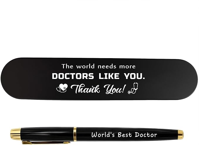 TANWIH Appreciation Gifts for Doctor - World’s Best Doctor Gel Pen Gift Set - Thank You Birthday Graduation Christmas Medical School Gift for Doctors