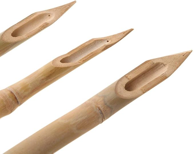 COMIART 3 Pcs Double Head Hard Strong Bamboo Reed Pens Pottery Ceramic Shaping Tools Polymer Clay Tool