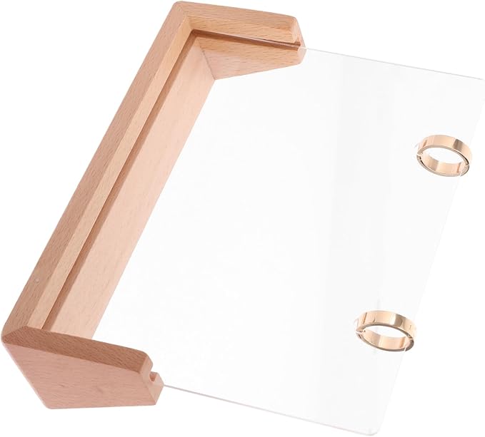Veemoon 1 Set Sturdy Desk Calendar Holder Base with Acrylic Ring Versatile Flip Calendar Display for Office Home Decor Quick Setup for Photos Notes