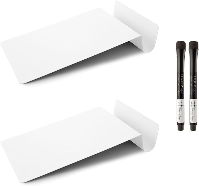 Three by Three Seattle 5.5 x 9 Inch to.do Dry Erase Board with Marker for Memos, Lists, and More in Office, Home, Classroom, and Event Spaces (2 Pack, White)